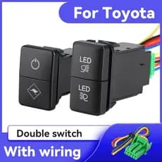 Interruptor De Luz De Nevoeiro De Botão Duplo Ligar E Desligar Com Modificação Interior De Fio Para Toyota FJ/Land Cruiser Prado 4Runner Tacoma Cam