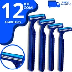 Kit 12 Aparelho De Barbear Barbeador Descartável 2 lâminas Com Fita Lubrificante Navalha