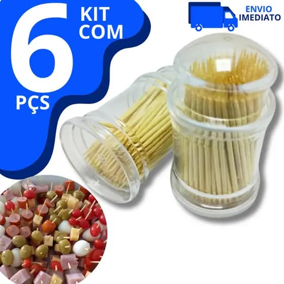 Kit 6 Paliteiros Acrílico Palito de Dentes Para Restaurantes Lanchonetes Bar Buffet Petiscos