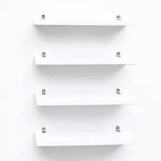 Prateleiras decorativas 100% MDF cor BRANCO 30x10x1,5cm + Suporte de instalação resistente