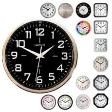 Relógio Parede Decorativo Redondo Luxuoso Sala Cozinha Nativo 23cm Combina com Sofá Mesa Hack