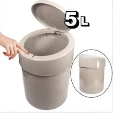 Lixeira Pia Abre Fácil Click - 5 Litros - CINZA - Cesto de Lixo - Cozinha, Quarto, Sala, Banheiro