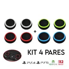 Kit Com 4 Pares 8 unidades de Grip de Precisão Silicone Botão Analógico Ps3 Ps4 Ps5 Xbox Wii Switch 2