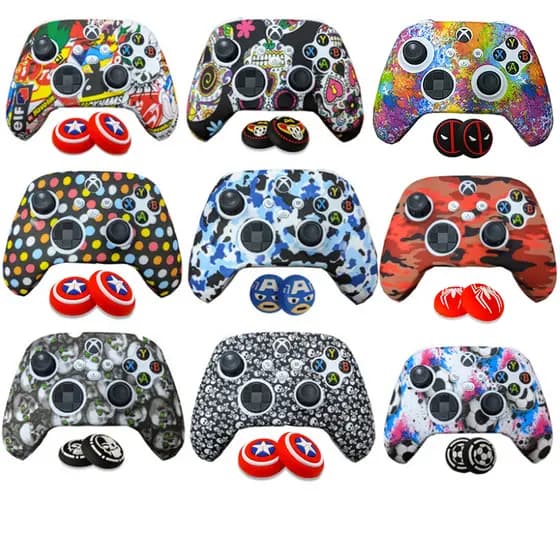 Capa Case Controle PERSONALIZADO XBOX SERIES S/X + 1 PAR DE GRIPS Protetora De Silicone Controle