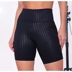 shorts cirre 3 D cintura alta curto