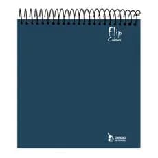 Caderno Para Canhotos com 10 Matérias Tamoio Flipcolors Azul Capa Dura Espiral 160 Folhas Destro