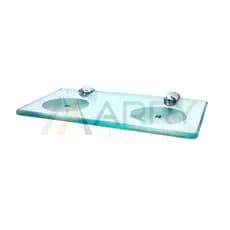 Saboneteira de Vidro Incolor Porta Sabonete Dupla 6mm Para 2 Sabonetes