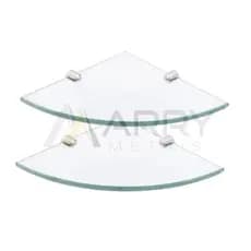Kit Cantoneira Prateleira de Vidro Incolor (2pçs)