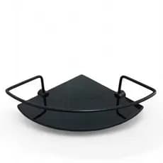 Porta Shampoo De Canto Com Vidro Preto Fosco Para Banheiro, Lavabo E Suítes Organizador De Box Cód 1004