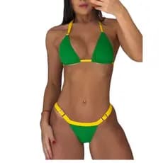 Biquíni de Fita Modelo do Brasil Sem Amarração - 100% Ajustável Copa do Mundo Meio Fio