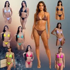 Biquíni Kebronze Sem Amarração 100% ajustável Para Bronzeamento Praia Piscina Meio Fio Liso