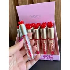 Gloss Mágico Febella Gold Coração Muda De Cor Brilho 3D Adulto Adolescentes