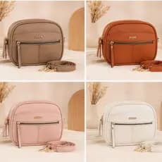 Bolsa Feminina Tiracolo Transversal 4 Bolsos luxo Material Macio Bolsa luxo 8 cores Disponíveis
