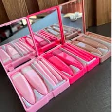 Kit de Mini Pincéis de Maquiagem com Espelho cores variadas