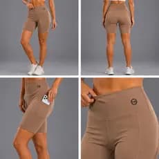 Bermuda Fitness Feminina Tecido Respirável Premium, Para Yoga, Pilates, Ciclismo, Crossfit