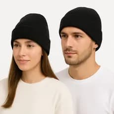 Gorro Touca Look Casual Inverno Preta Adulto Unissex Frio