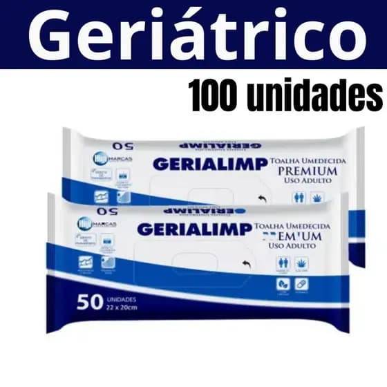 Toalhas Umedecidas Geriátricas Gerialimp 20 x 22cm Suave Premium Toalha Para Idoso