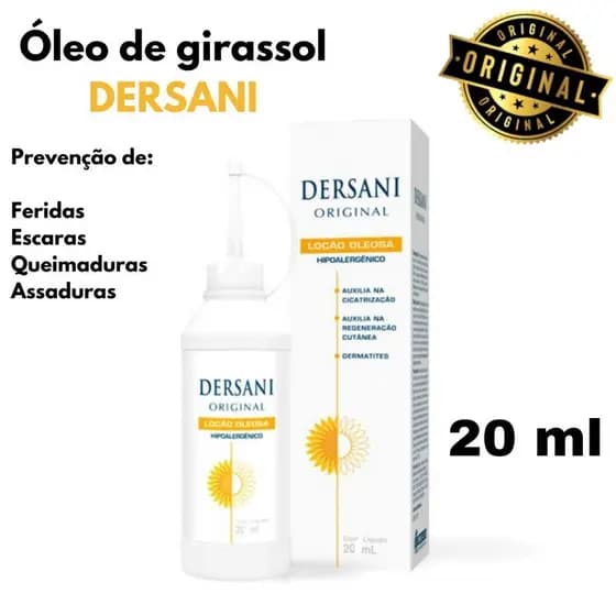 Loção Oleosa Corporal Dersani 20ml Hipoalergênica Cicatrizante Bactericida Hidratação Intensa Óleo