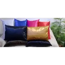 02 Fronhas De Cetim (01 Par) Anti Frizz 70cm X 50cm C/ Ziper