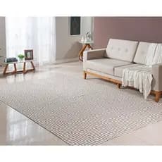 Tapete Jacquard Grande 3 x 3 Antiderrapante Moderno Geométrico Sofisticado Para Sala Quarto Conforto