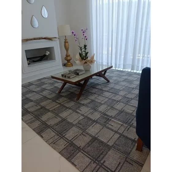 Tapete Premium Sala Grande 3,00 x 3,00 Metros Antiderrapante Rustico Lavável Alto Padrão
