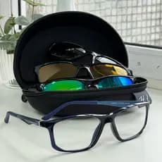 Armação de Óculos Clipon 4 Em 1 Masculino / Esportivo Curvado / Lente polarizado COM Estojo 68001