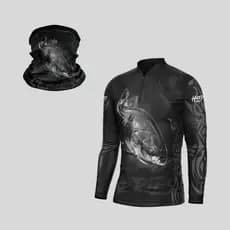 Camisa Camiseta Blusa De Pesca  Proteção Uv50 Tambaqui Black
