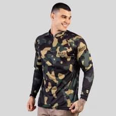 Camisa Camiseta Blusa Camuflada Verde Exercito Proteção Uv50 Dryfit Pesca Camping Tiro Caça
