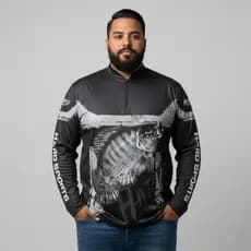 Camisas de Pesca Hard Series Black Plus Size Camisa com Proteção Uv50 e Tecnologia Dryfit