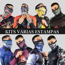 Kit Bandana + Camisa de Pesca Com Proteção Uv50 Peixe Pescaria