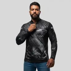 Camisa de Pesca Hard Fishing Series Black Masculina UV50 Dry Fit Performance Premium