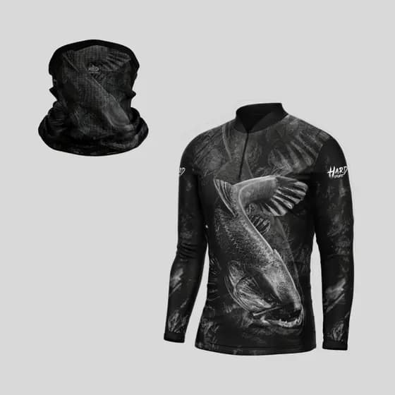 KIT Camisa Camiseta Blusa De Pesca Proteção Uv50 Traira Black