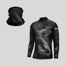 KIT Camisa Camiseta Blusa De Pesca Proteção Uv50 Traira Black