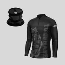 Kit Camisa de Pesca + Bandana Blusa Com Proteção Uv50 Tucunaré Black