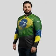 Camisa Camiseta De Pesca Plus Size Blusa UV50 Dryfit Leve Resistente Tecido Gelado e Larga