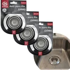 Kit 3 Ralinho pia de banheiro 5,4cm Aço inox Ralo com borda Cuba Lavatório Banheiro Metal cozinha