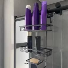 Suporte Banheiro Shampoo Duplo Para Box Pendurar Lavabo Premium