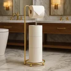 Suporte Para Papel Higiênico Arthi Banheiro Premium Dourado Lavabo Luxo