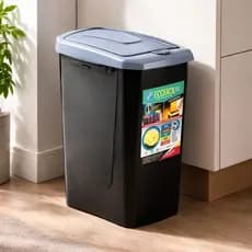 Lixeira Automática Ecofácil 15 Litros Preta Arthi Tampa Um Toque Banheiro Escritório Cozinha Lazer