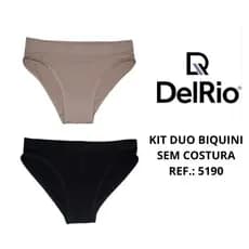 Kit com 2 calcinhas microfibra sem costura DelRio 5190