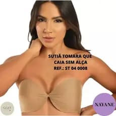 Sutiã tomara que caia sem alças com franzido Nayane Rodrigues Ref.: ST 04 0008