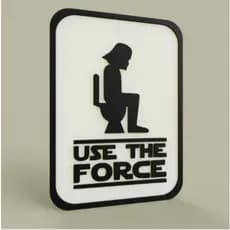 Star Wars - Placa Decorativa Para Banheiro - Use The Force
