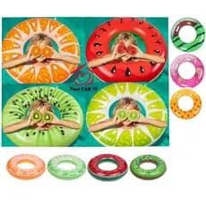 Kit 2 ~10 Boias de Frutas Inflavel 60cm e 70cm Piscina Festa