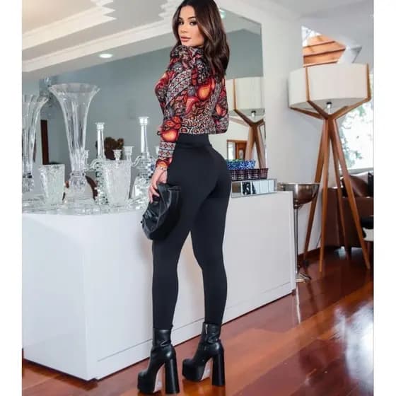 Calça Legging Montaria Flanelada Inverno Peluciada