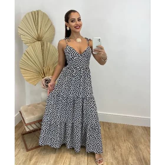 Vestido Longo Estampado Inspiração