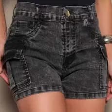 Shorts Curto Feminino Cargo Embina Bumbum Verão