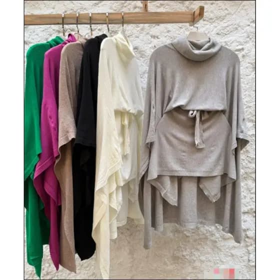 Blusa Feminina Inverno Poncho Inverno Blusa de Frio Gola Alta