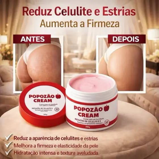 Popozao crem 200 g CREME MODELADOR CORPORAL TERMOGÊNICO