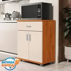 Balcão Multiuso Para Forno e Micrrondas Armario Organizador Para Cozinha Mell