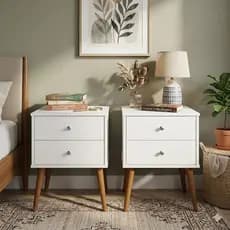 Jogo 2 Mesas Cabeceira Mesinhas Quarto  Decoração Moderna Lateral Cama Organizadora Berlim